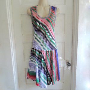 Cori Pink & Green Candy Stripe Dress M